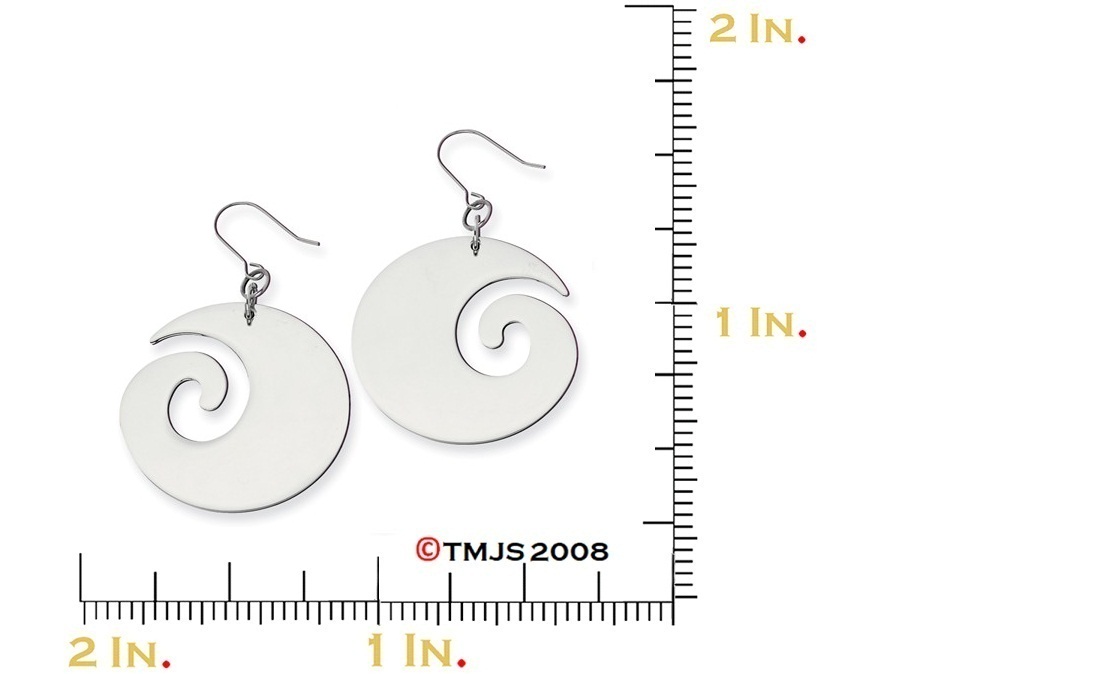 Stainless Steel Swirl Dangle Earrings