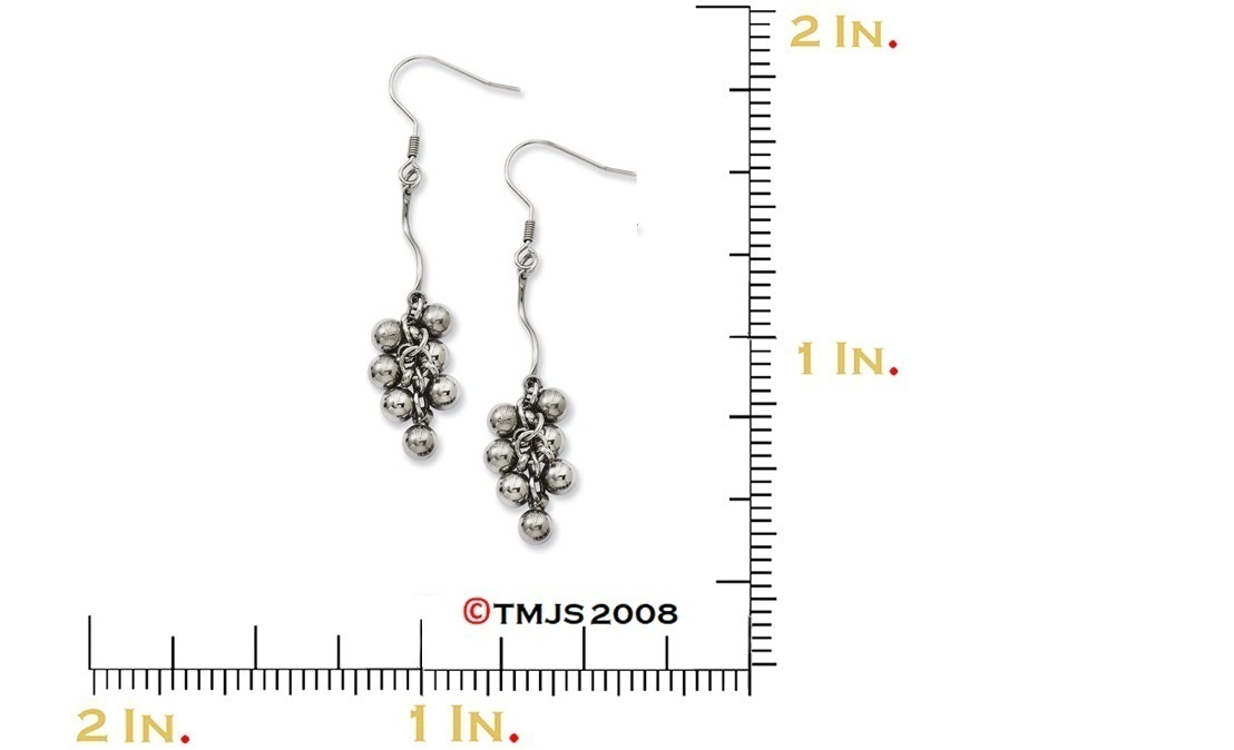 Polished Stainless Steel Beads Dangle Earrings