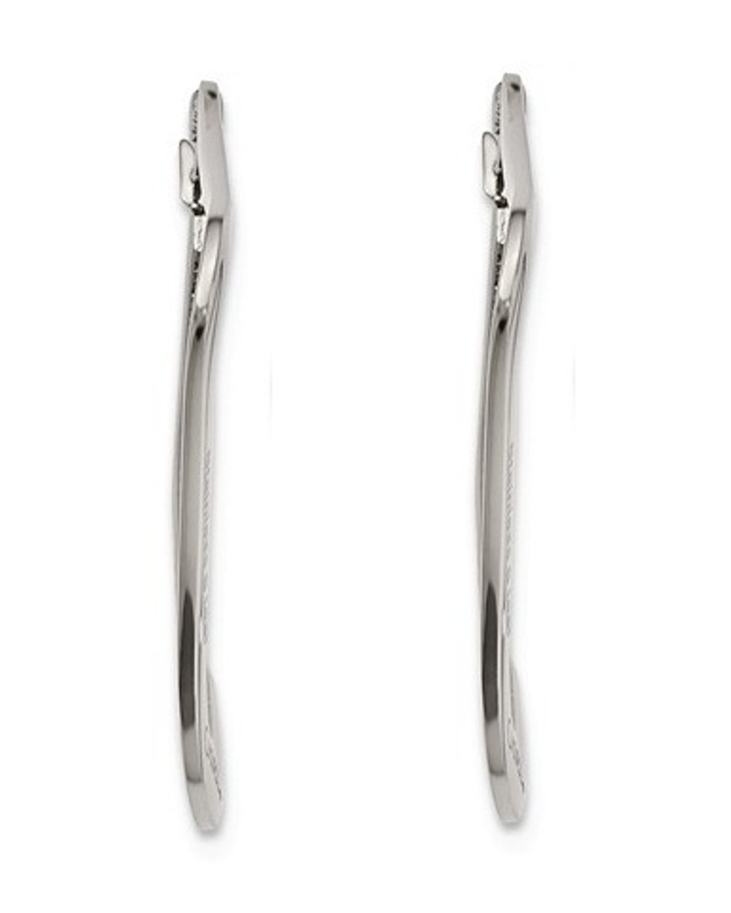 Stainless Steel Diamond Shaped Hoop Earrings