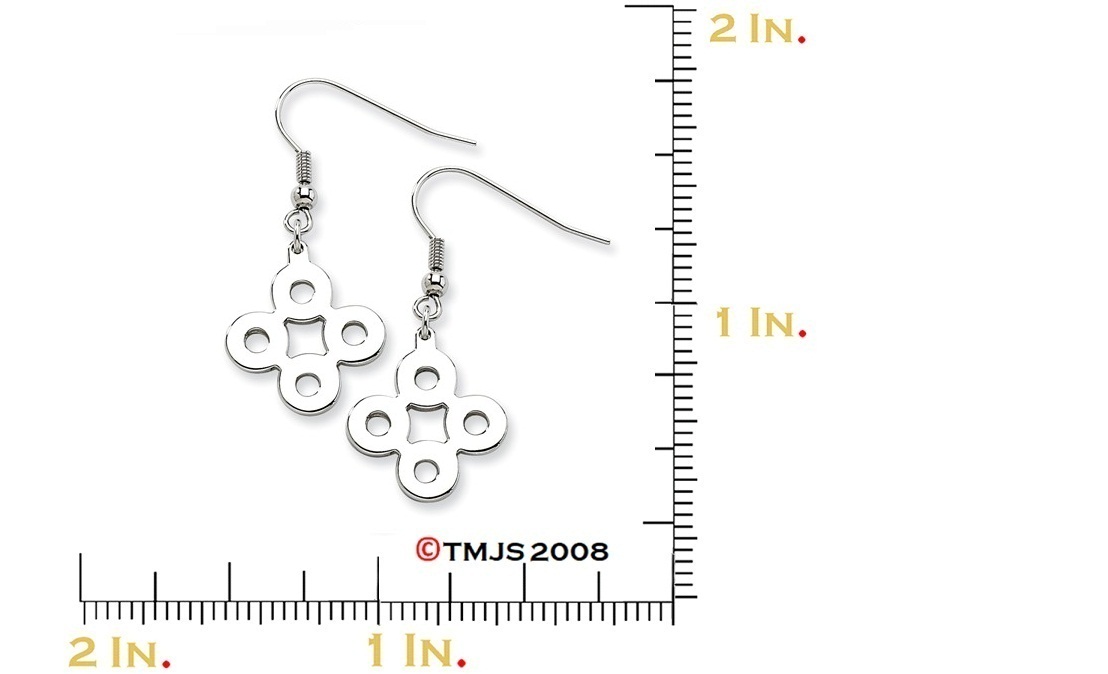 Stainless Steel Connected Circles Dangle Earrings