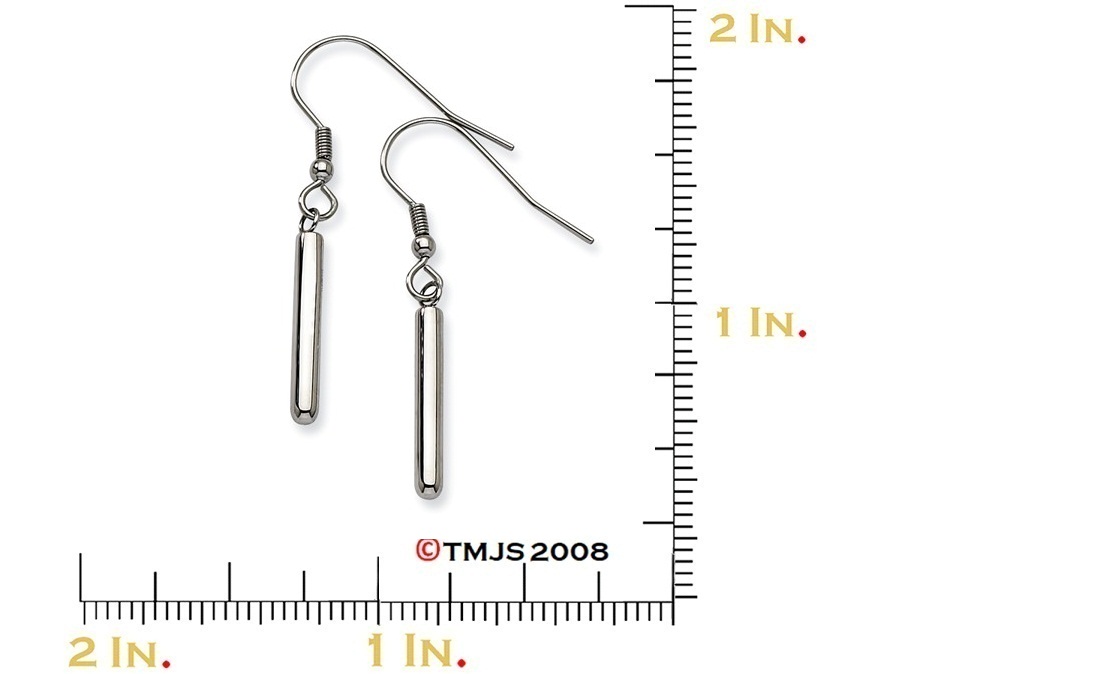 Stainless Steel Tubular Bar Dangle Earrings