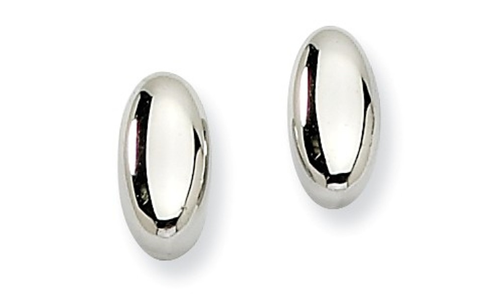  Polished Stainless Steel Oval Post Earrings