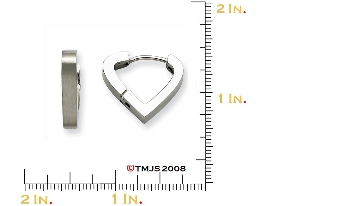 Stainless Steel Hinged Heart Hoop Earrings