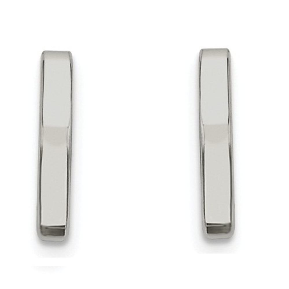 Polished Stainless Steel J Post Earrings