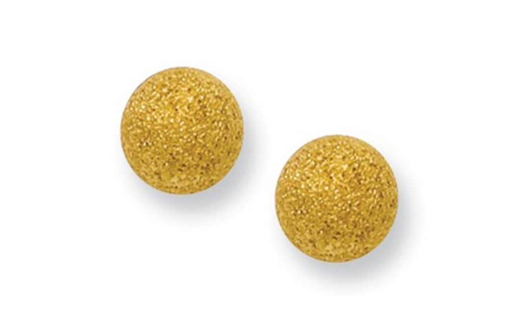 Yellow IP-Plated Stainless Steel Laser Cut Bead Post Earrings