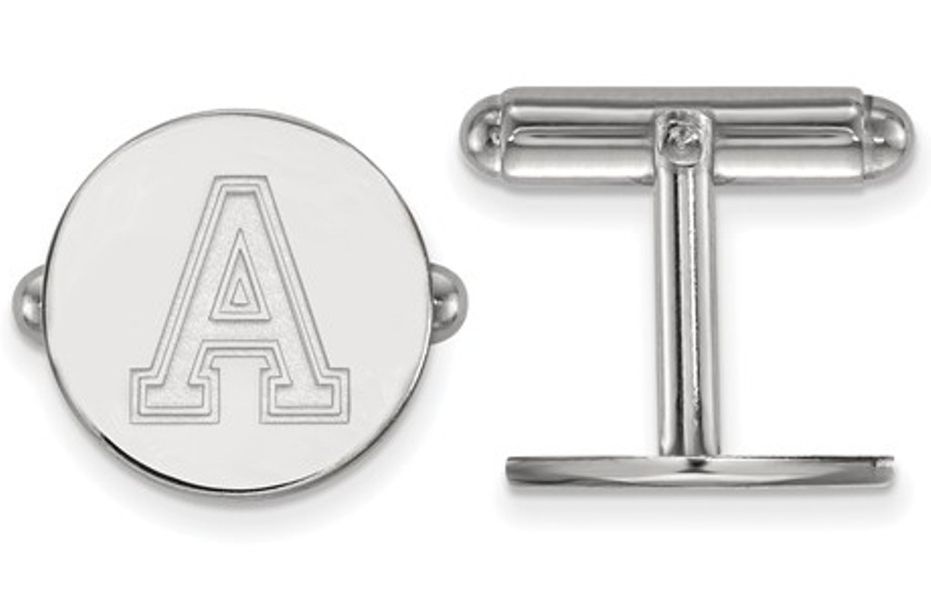 Rhodium-Plated Sterling Silver, LogoArt U.S. Military Academy Round Cuff Links, 15MM