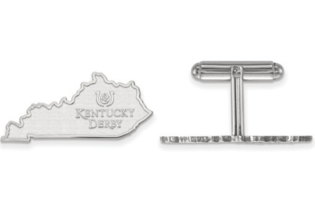 Sterling Silver LogoArt Kentucky Derby Bullet Back Cuff links