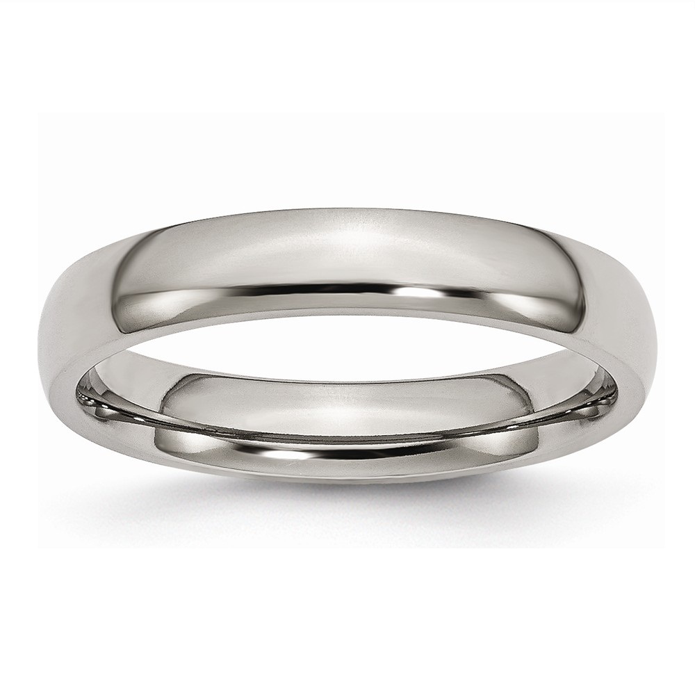 Grey Titanium Domed  4mm Comfort-Fit Wedding Band