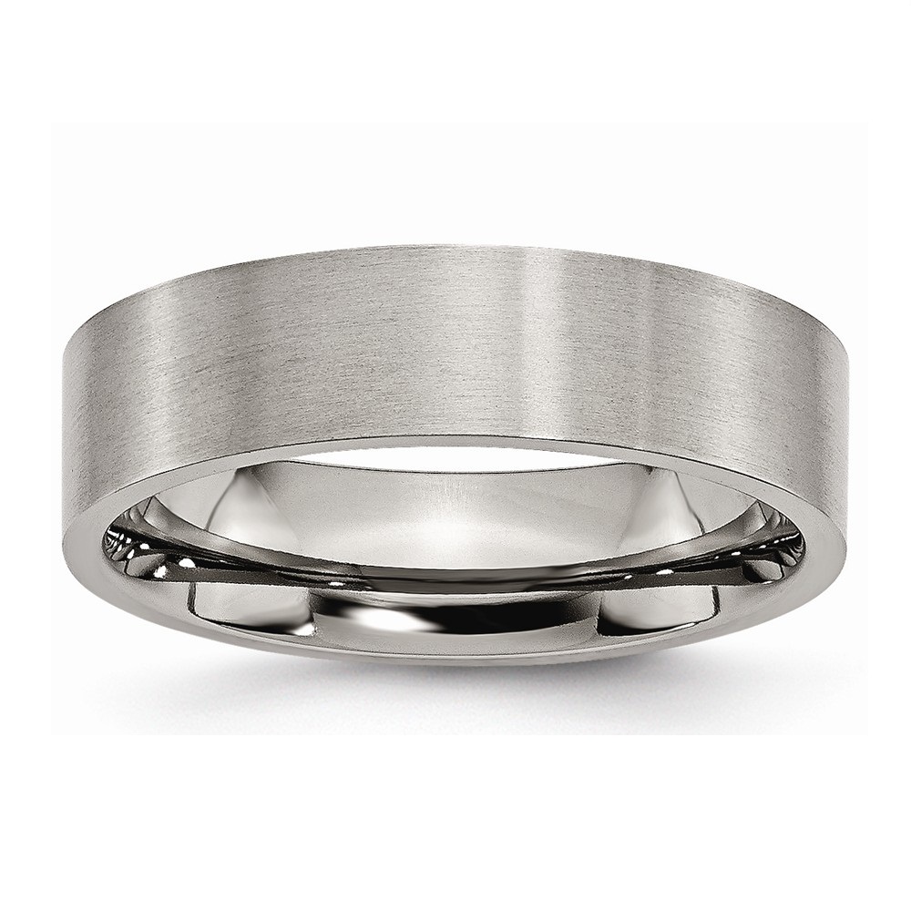 Brushed Grey Titanium Flat 6mm Comfort-fit Wedding Band
 img title=TB32-10