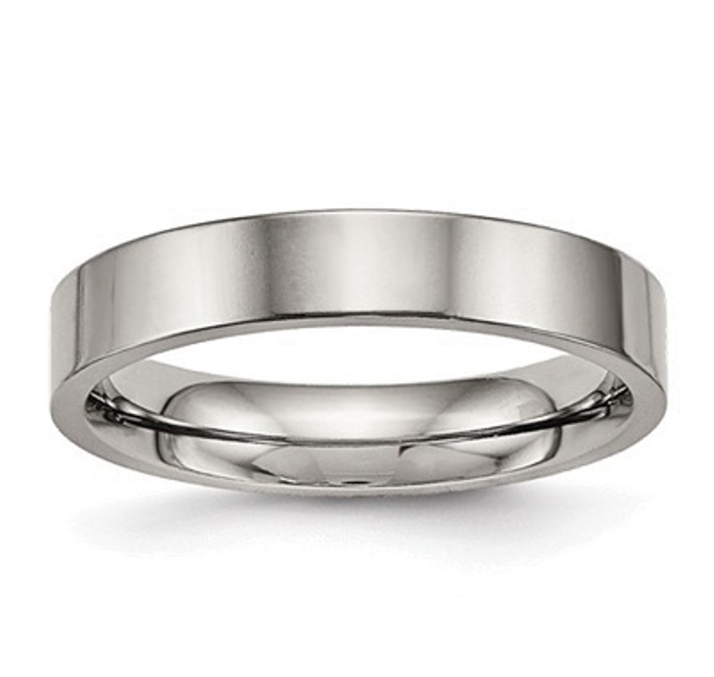 Titanium Flat Comfort Fit 4mm Back Ring