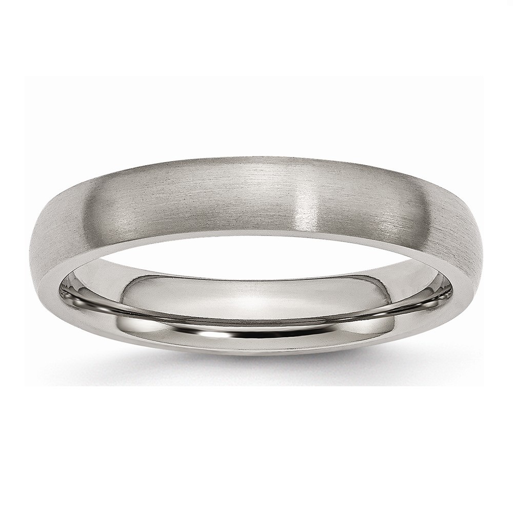 Brushed Domed Grey Titanium 4mm Comfort-fit Wedding Band
 img title=TB6-10