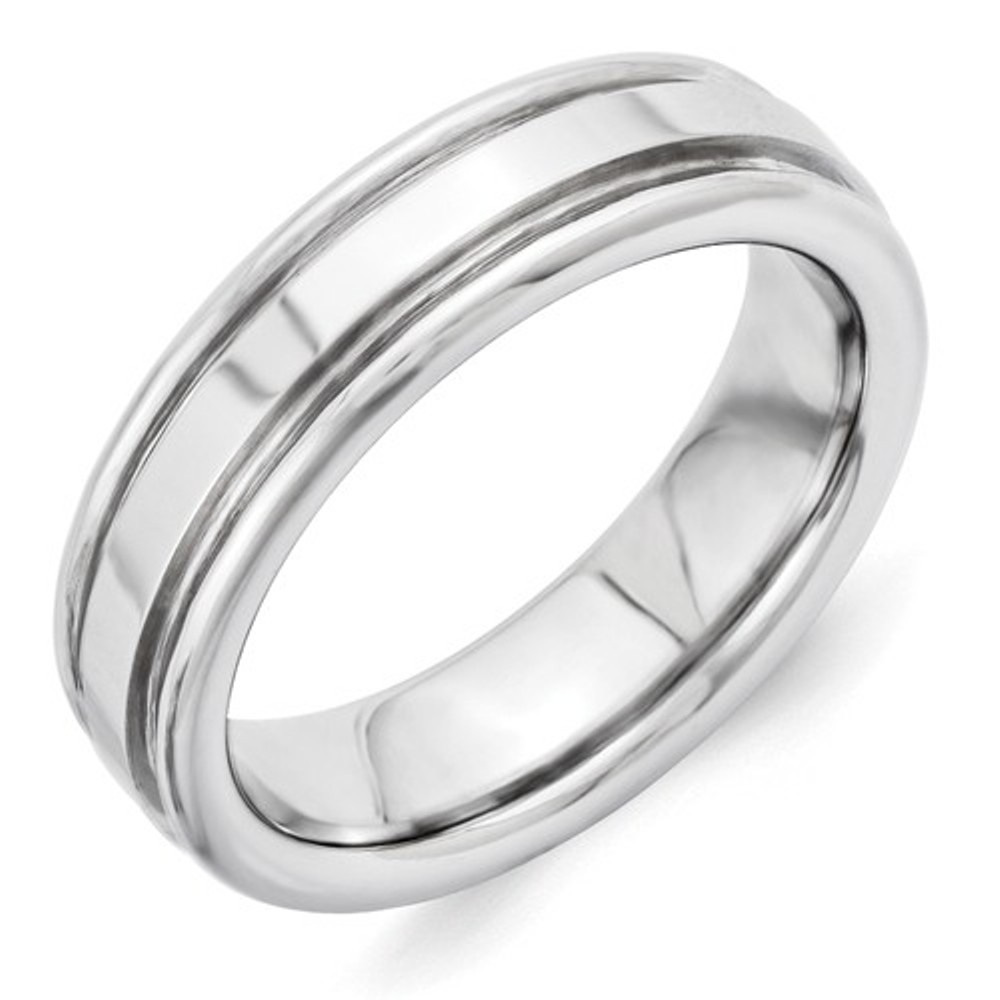 Polished Vitalium 6mm Rounded Edge Band