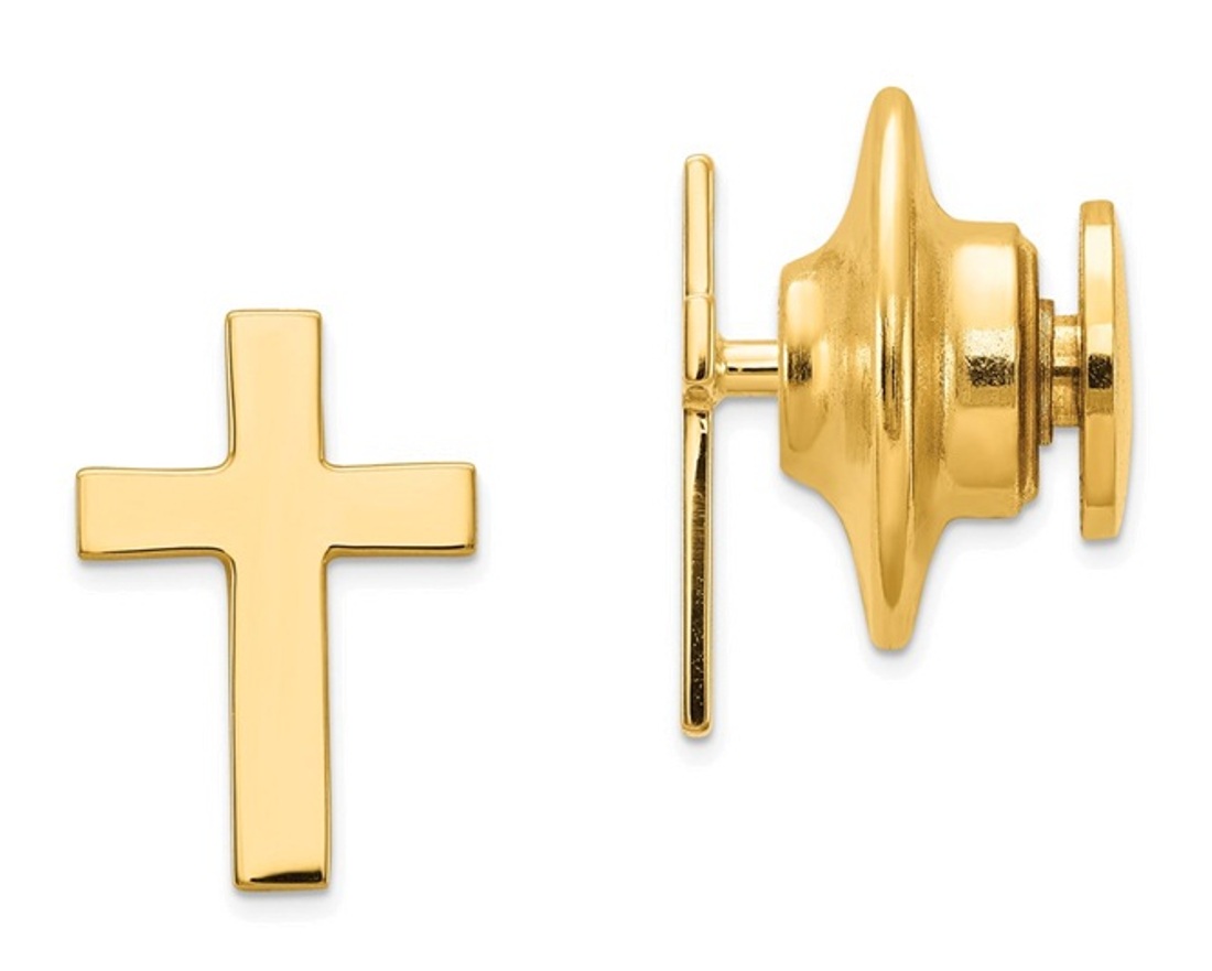 14k Polished Cross Tie Tac