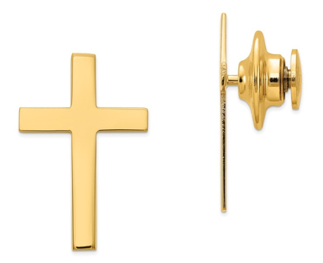 14k Cross Tie Tac