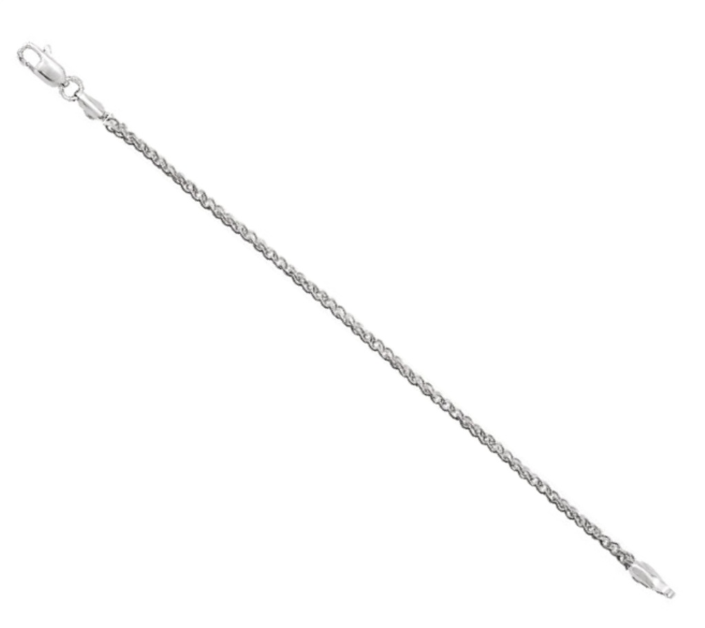 Sterling Silver Rope Chain Neckalce 2.00mm Extender Safety Chain