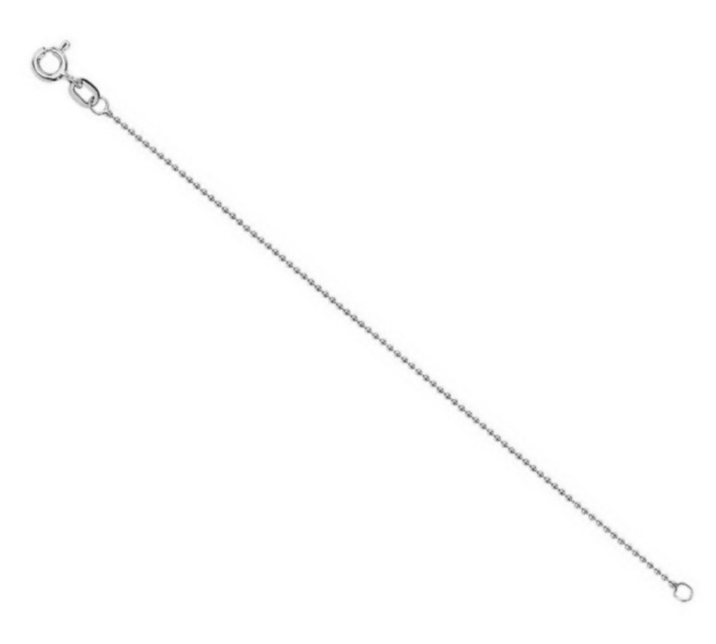 14k White Gold Chain Necklace Extender Diamond-Cut Bead Chain