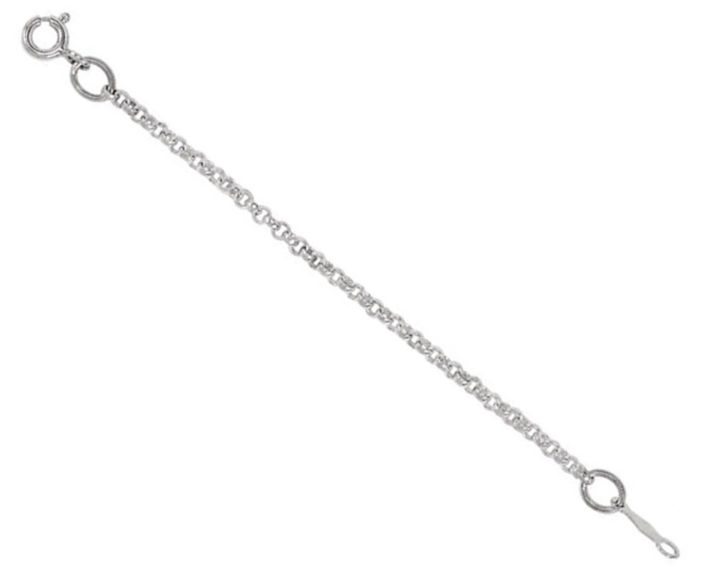 Sterling Silver Rolo Chain Necklace Extender Safety Chain 4.75