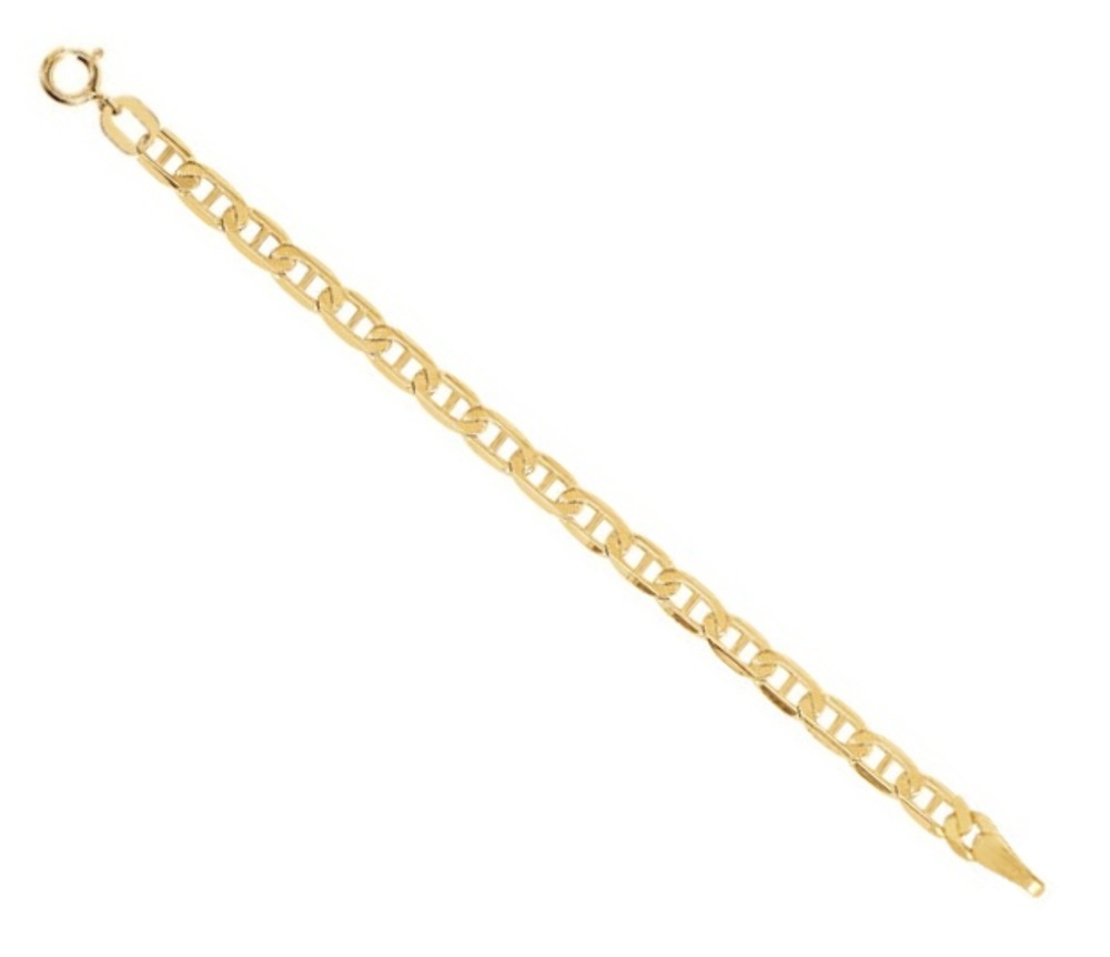 14k Yellow Gold Anchor Chain Necklace 2.25mm Extender Safety Chain
