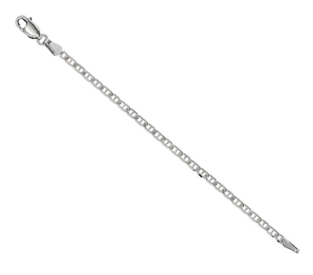14k White Gold 2.25mm Anchor Chain Necklace Extender Safety Chain