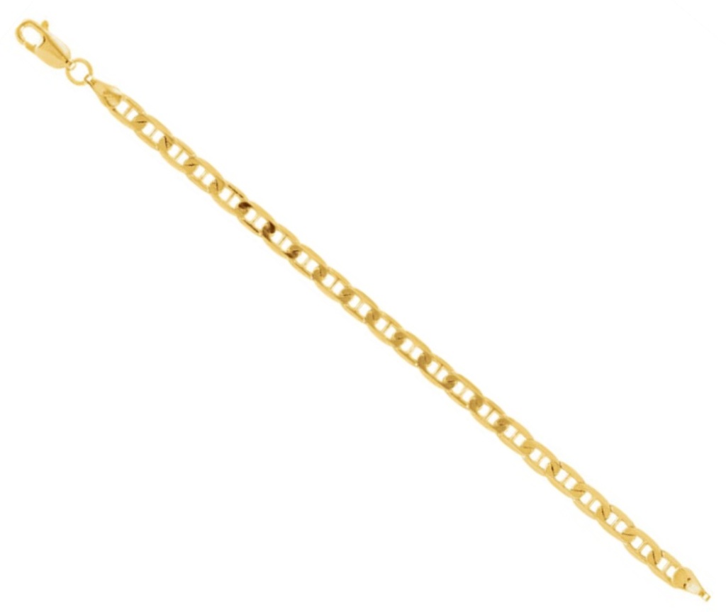  14k Yellow Gold 3.70mm Anchor Chain Necklace Extender Safety Chain