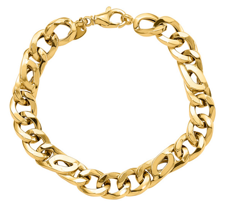 Men's Italian 14k yellow gold bird's eye chain link bracelet (it's gorgeous).
