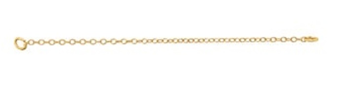 14k Yellow Gold Filled 1.18mm Necklace Extender Safety Chain, 2.5