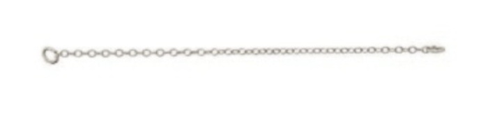 14k White Gold Filled 1.18mm Necklace Extender Safety Chain, 2.25