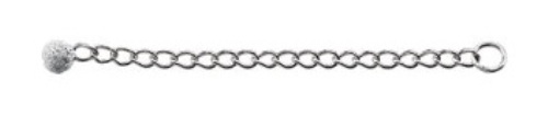 Sterling Silver Stardust Bead Necklace Extender Safety Chain, 2.25
