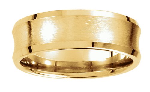 14k Yellow Gold 7.5mm Beveled Edge Carved Band, 4