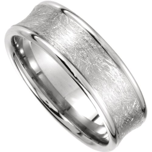 14k White Gold 7.5mm Carved Band, 9