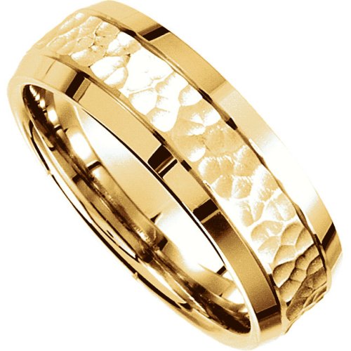 14k Yellow Gold 7.5mm Carved Band, 4
