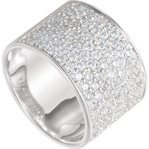 Sterling Silver Pavé CZ Band, 7