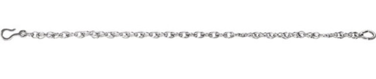 14k White Gold Filled with Jump Ring and Hook Extender Safety Chain , 3
