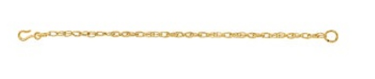 14k Yellow Gold Filled with Jump Ring and Hook Extender Safety Chain , 3