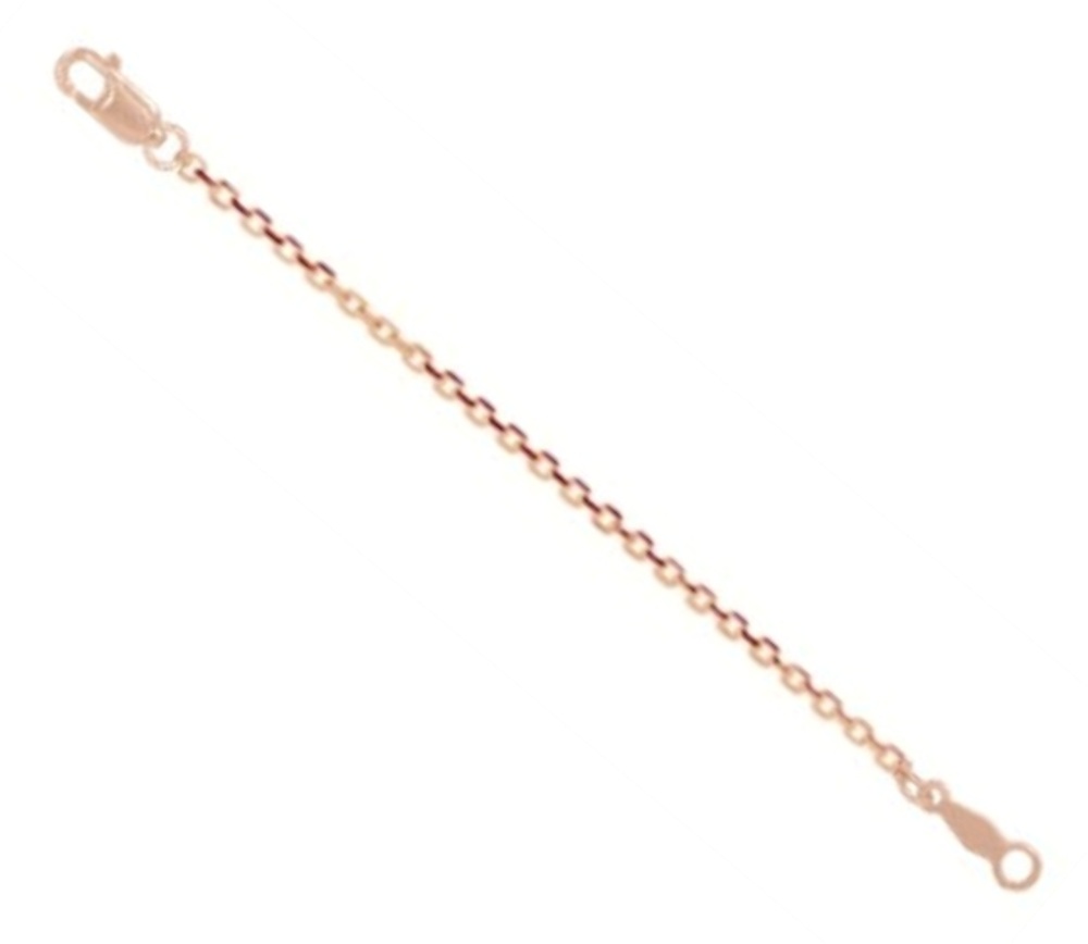 14K Rose 1mm Diamond Cut Cable Chain